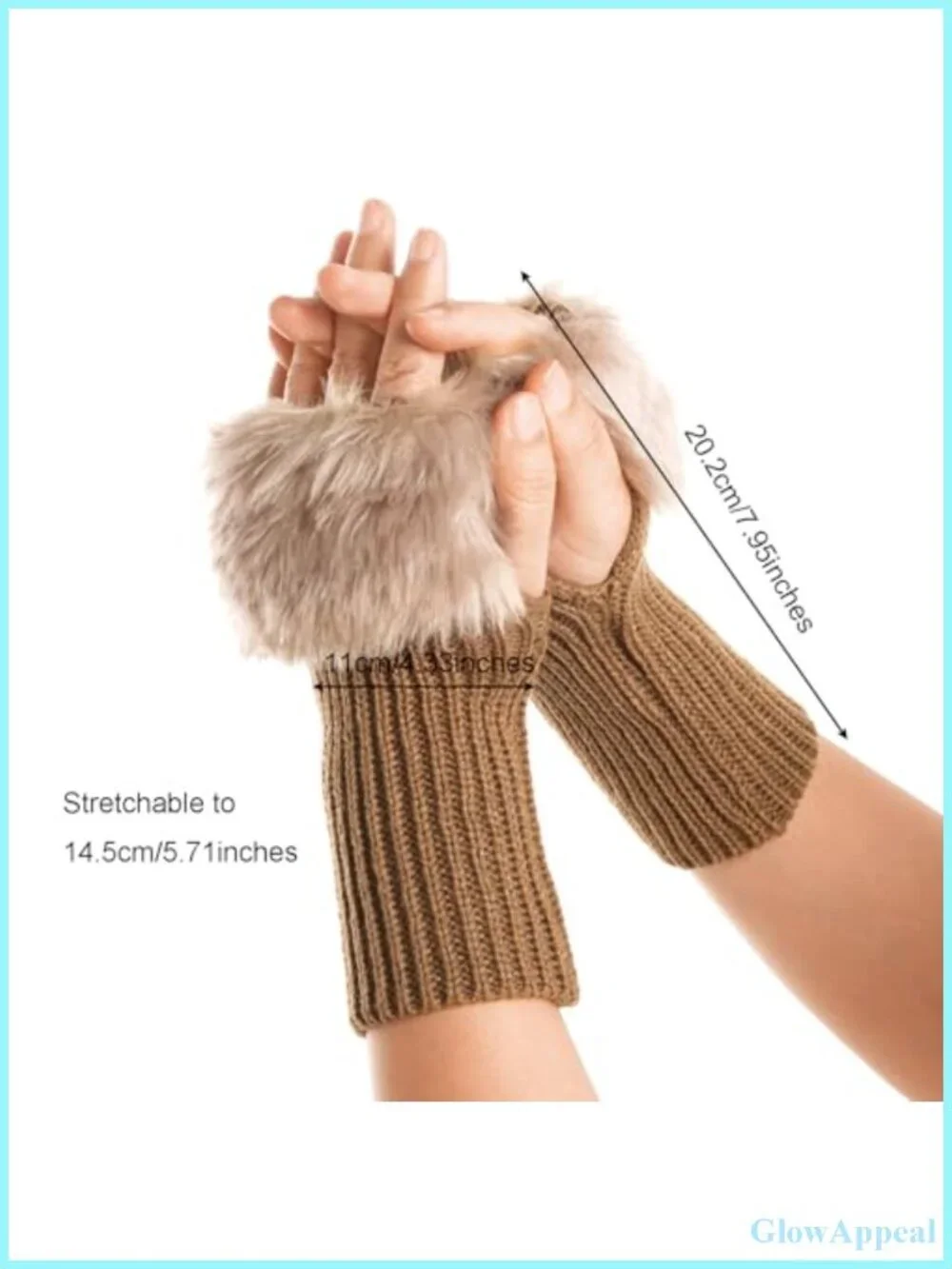 Faux Fur Fingerless Gloves Women's Winter Arm Warmers for Driving Writing